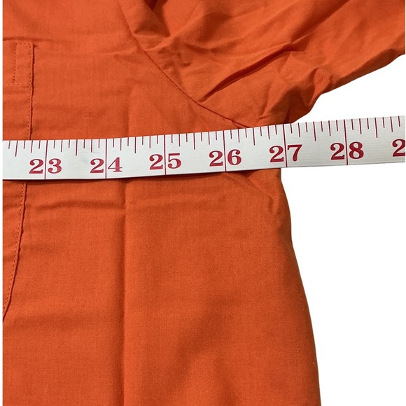 Milano Moda Men's Orange Long Sleeve Dress Shirt with Tie Size 17/17.5- 34/35 - Picture 9 of 9